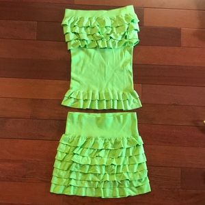 Two-piece skirt and tube top set